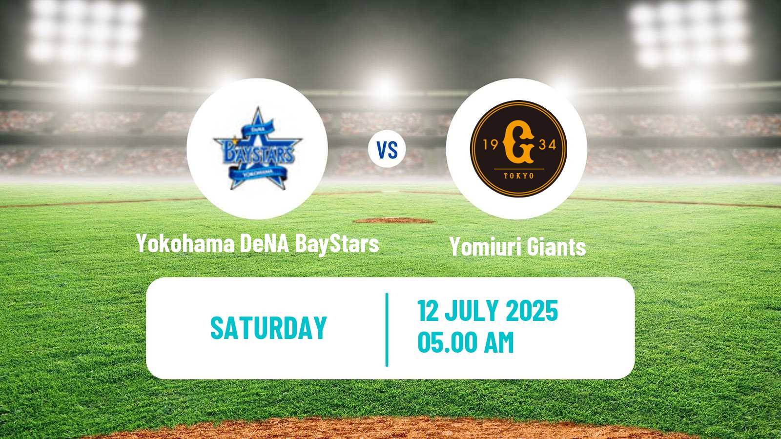 Baseball NPB Yokohama DeNA BayStars - Yomiuri Giants