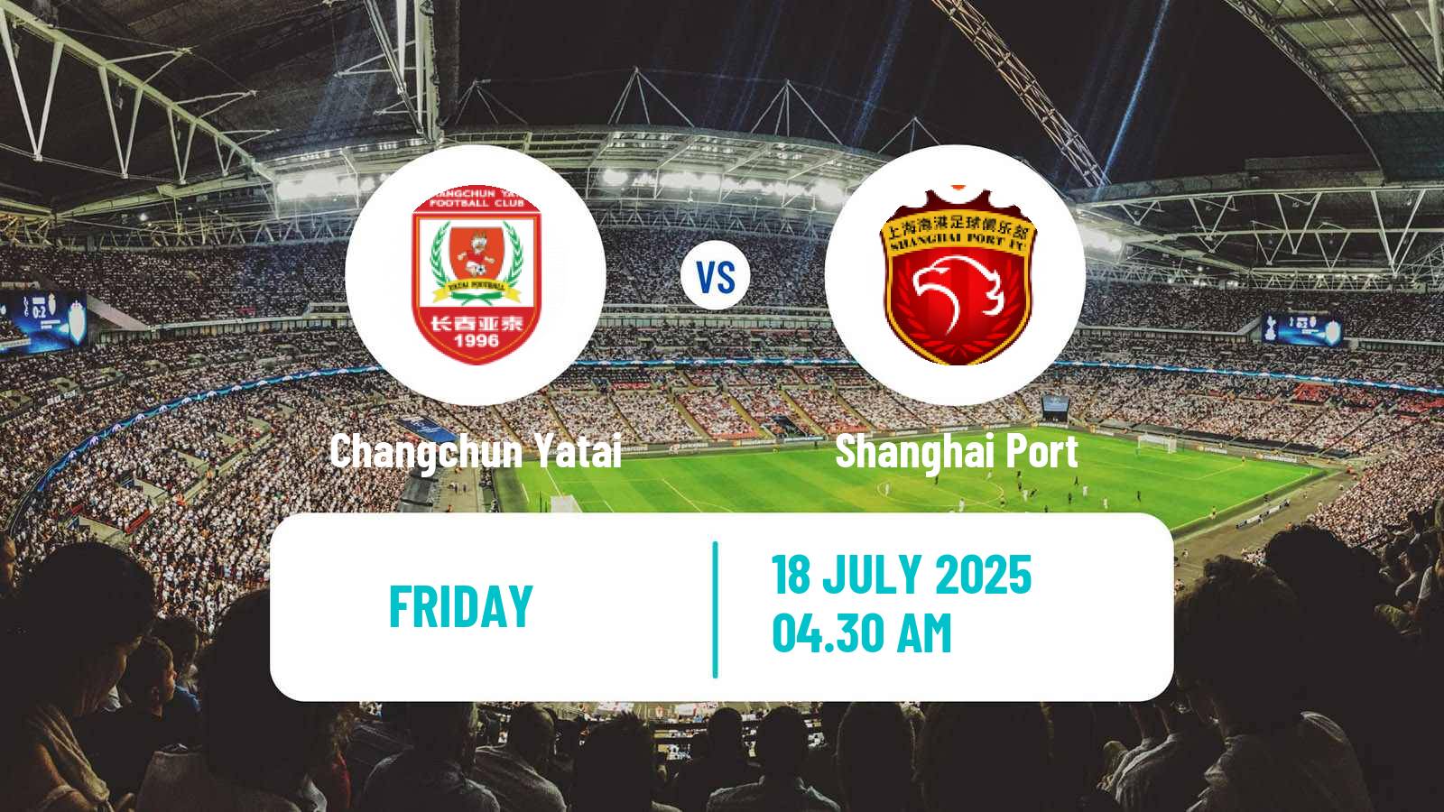 Soccer Chinese Super League Changchun Yatai - Shanghai Port