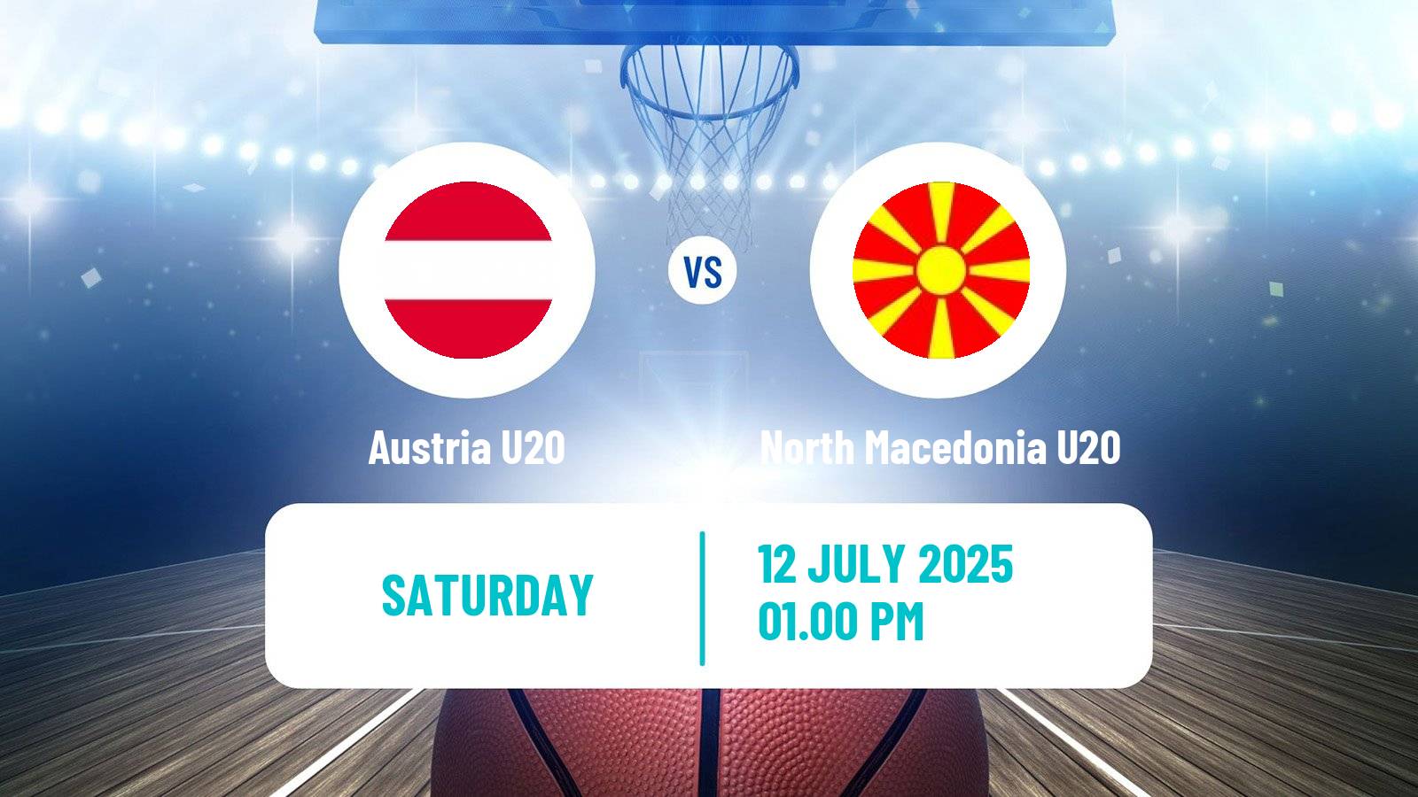 Basketball EuroBasket U20 B Austria U20 - North Macedonia U20