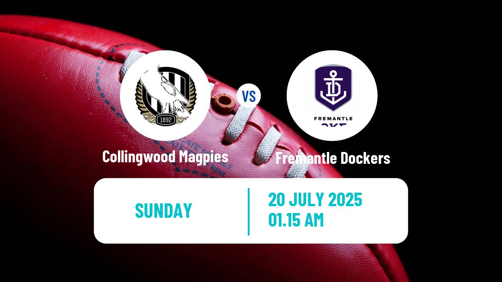 Aussie rules AFL Collingwood Magpies - Fremantle Dockers