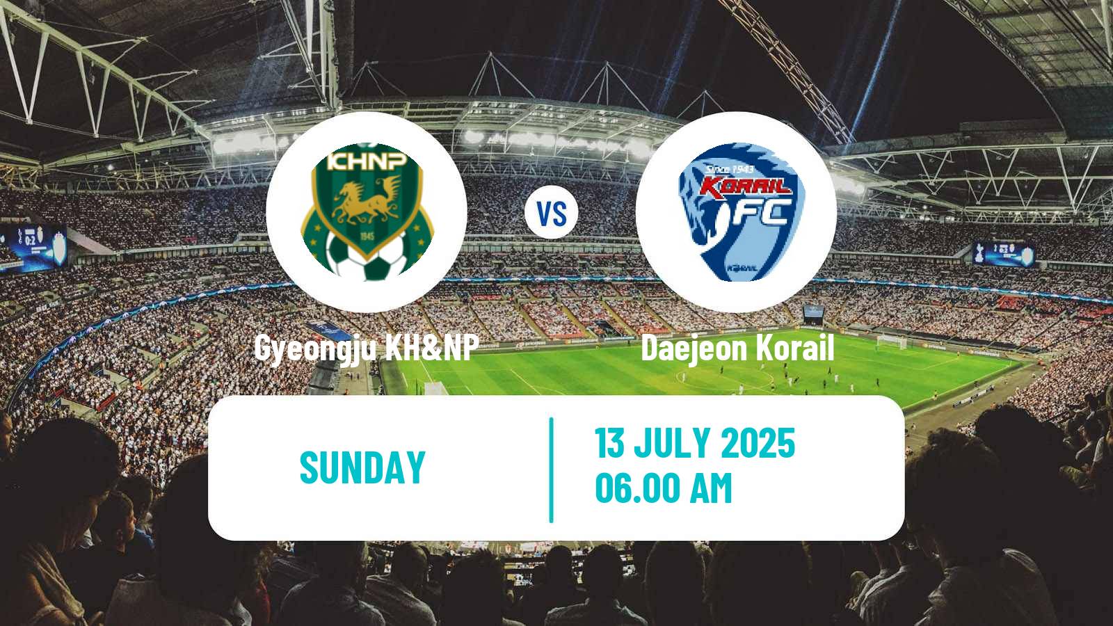 Soccer South Korean K3 League Gyeongju KH&NP - Daejeon Korail