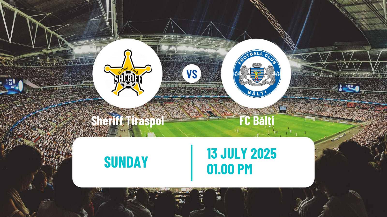 Soccer Moldovan Super Liga Sheriff Tiraspol - Bălți