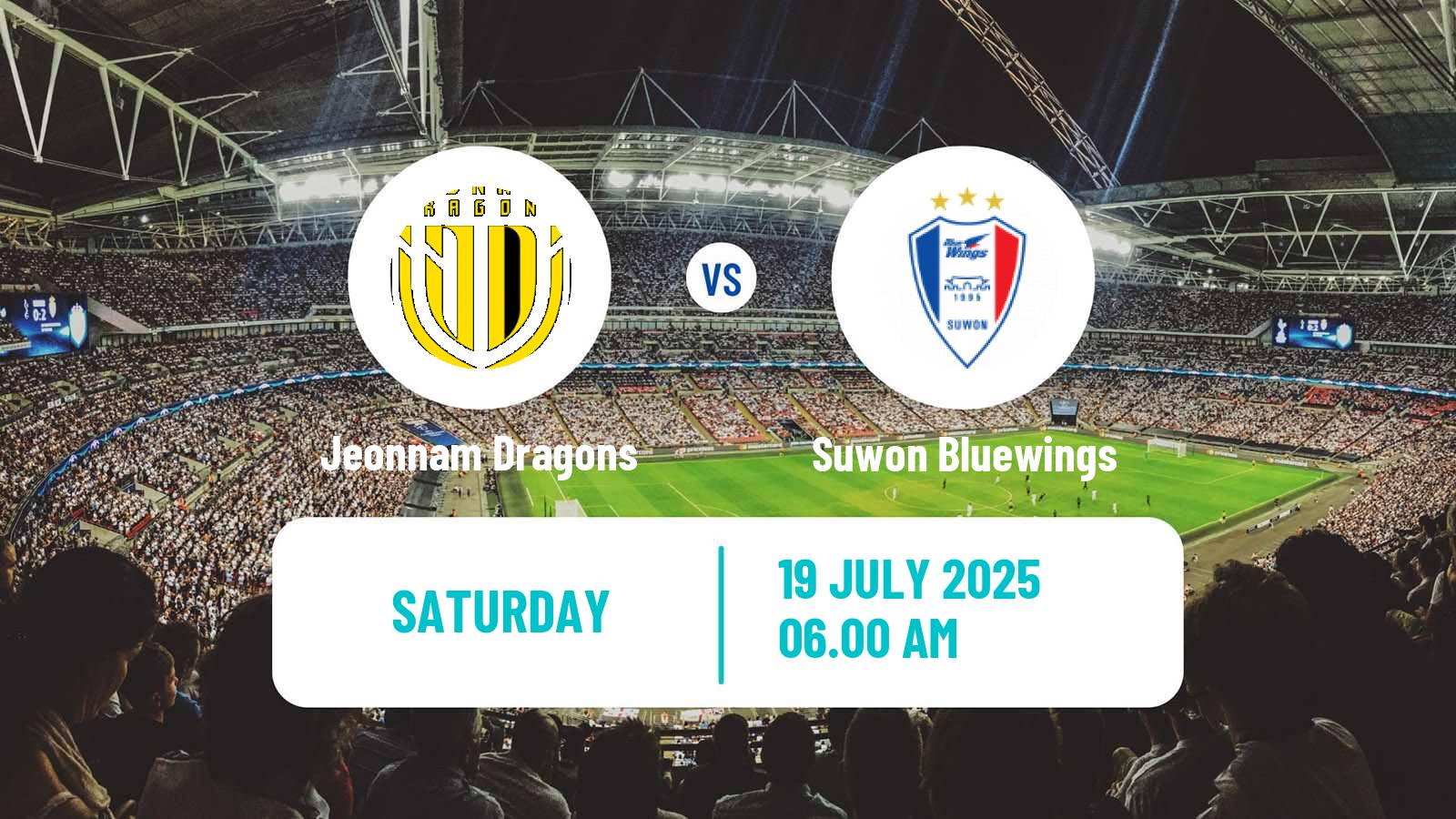 Soccer South Korean K-League 2 Jeonnam Dragons - Suwon Bluewings