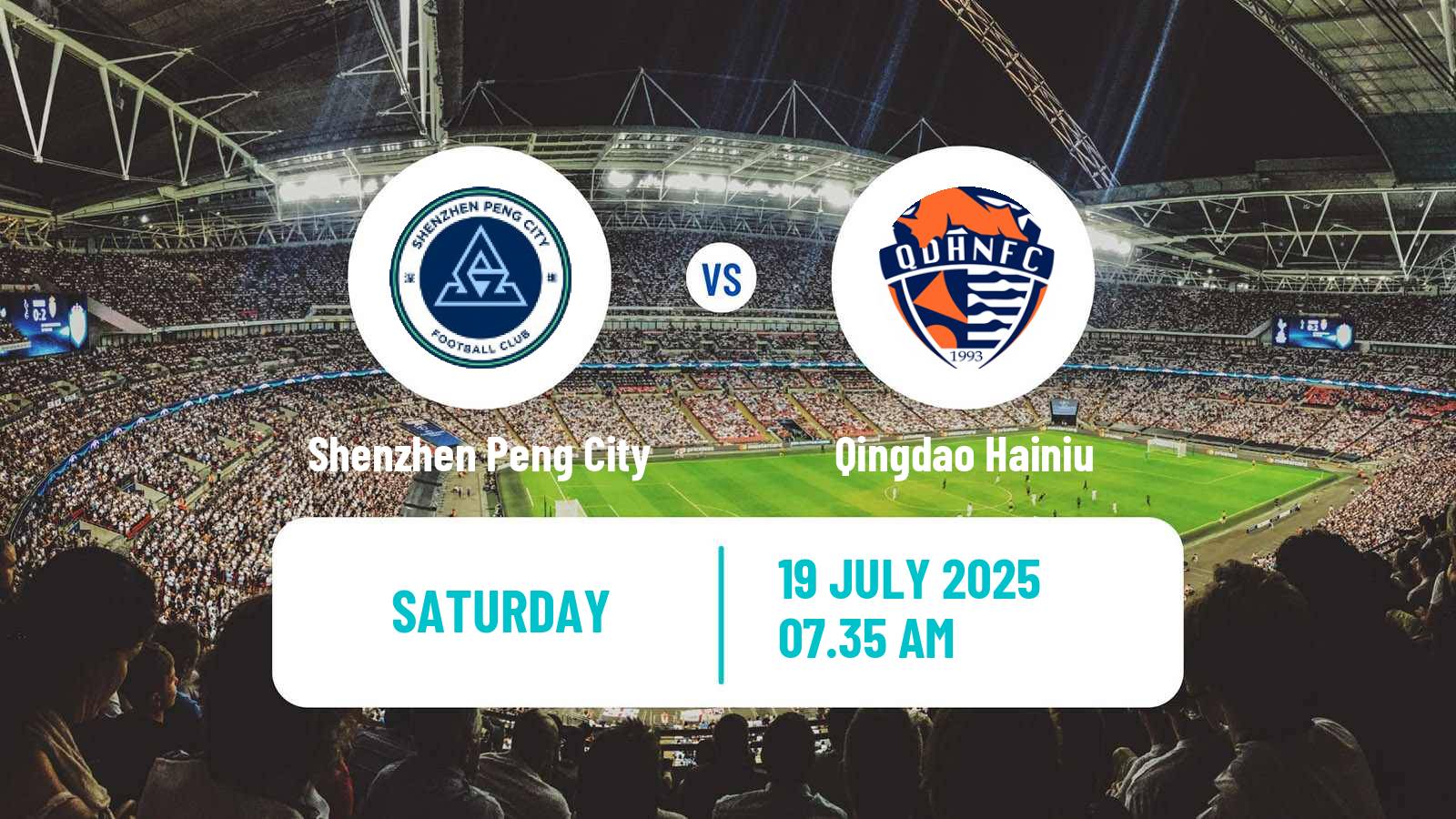 Soccer Chinese Super League Shenzhen Peng City - Qingdao Hainiu