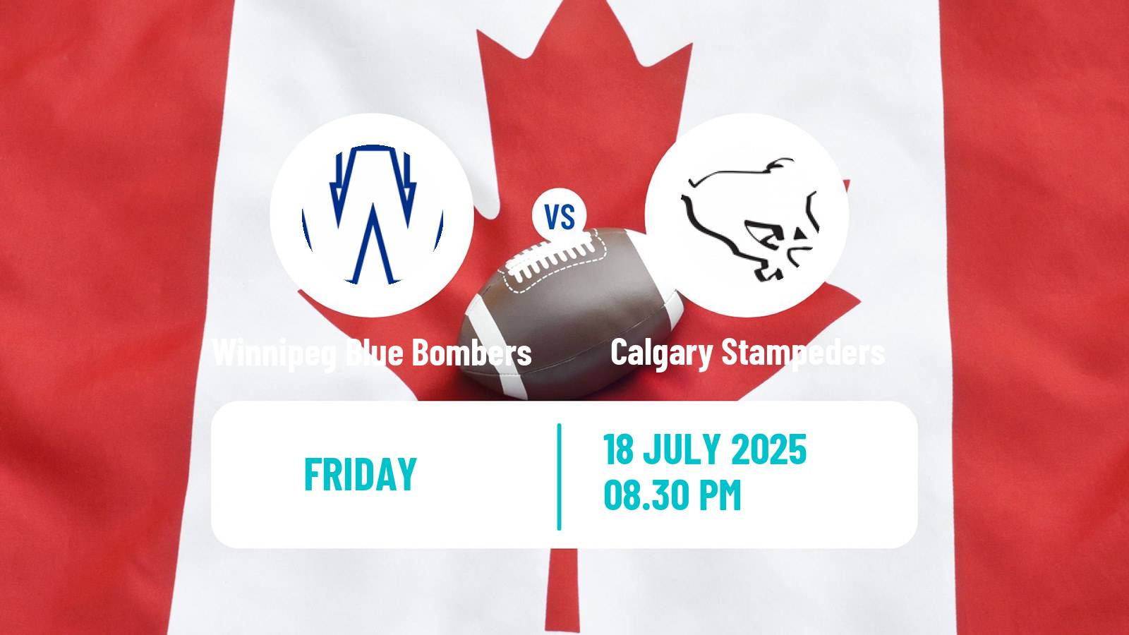 Canadian football CFL Winnipeg Blue Bombers - Calgary Stampeders