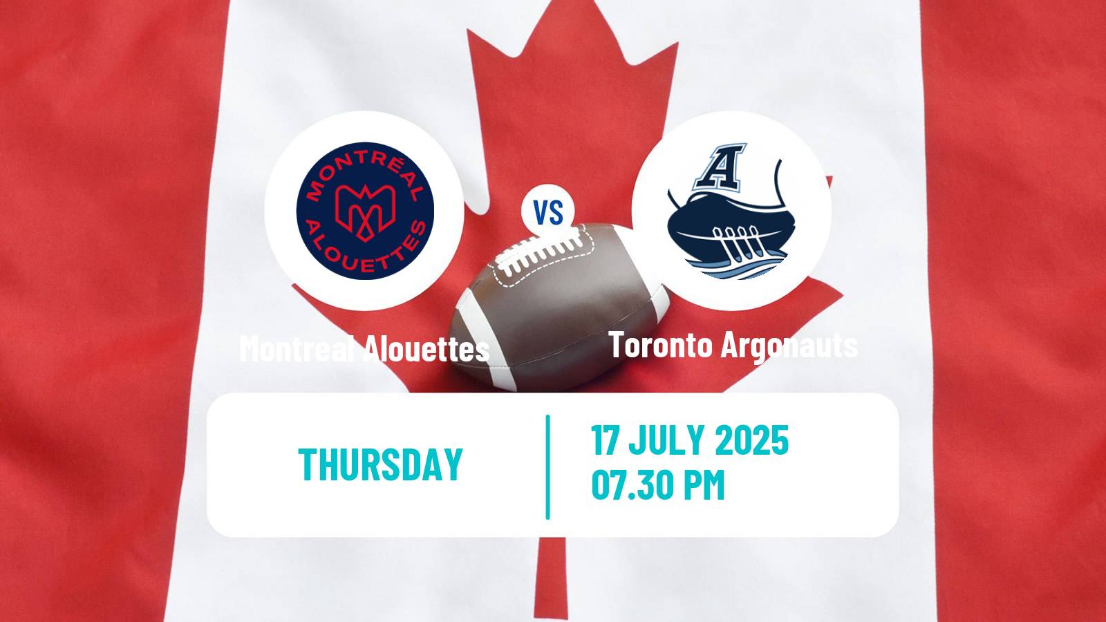 Canadian football CFL Montreal Alouettes - Toronto Argonauts