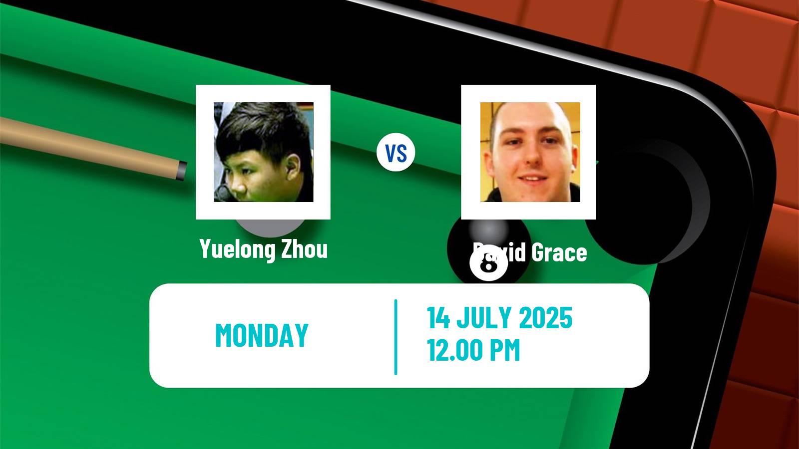 Snooker Championship League Yuelong Zhou - David Grace