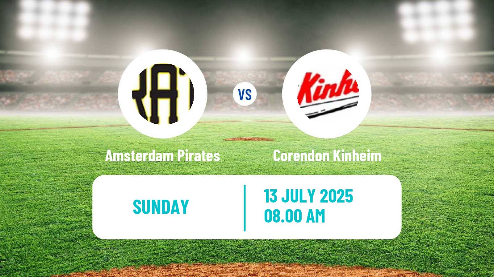 Baseball Dutch Hoofdklasse Baseball Amsterdam Pirates - Corendon Kinheim