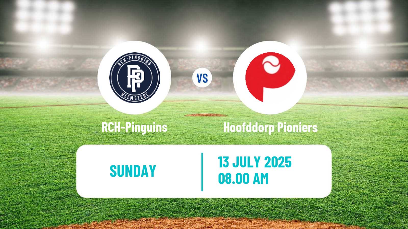 Baseball Dutch Hoofdklasse Baseball RCH-Pinguins - Hoofddorp Pioniers