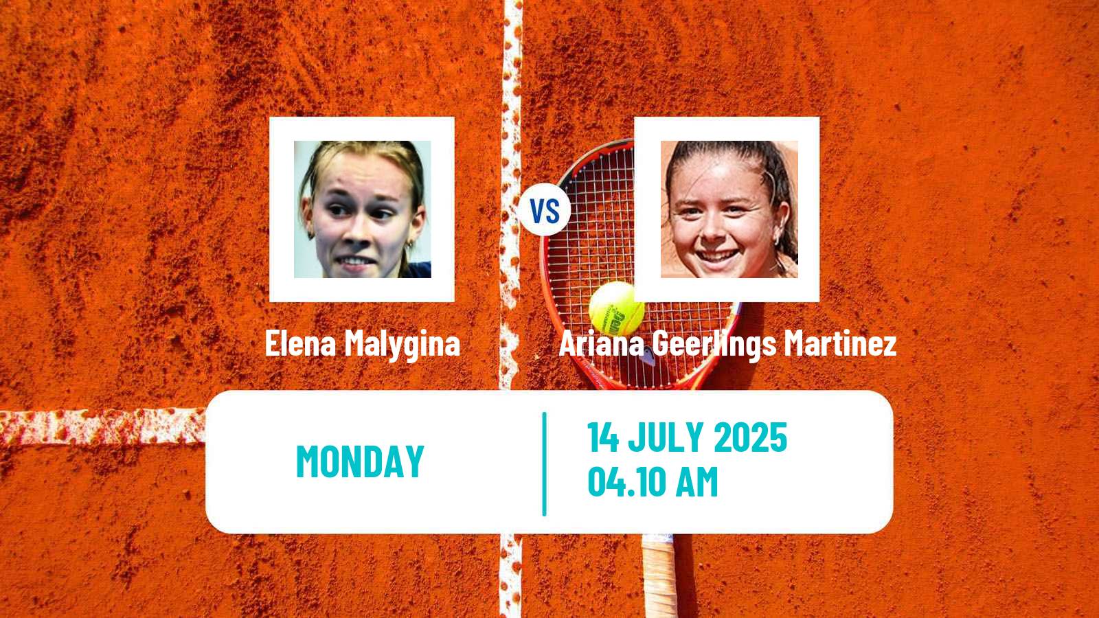 Tennis WTA Hamburg Elena Malygina - Ariana Geerlings Martinez