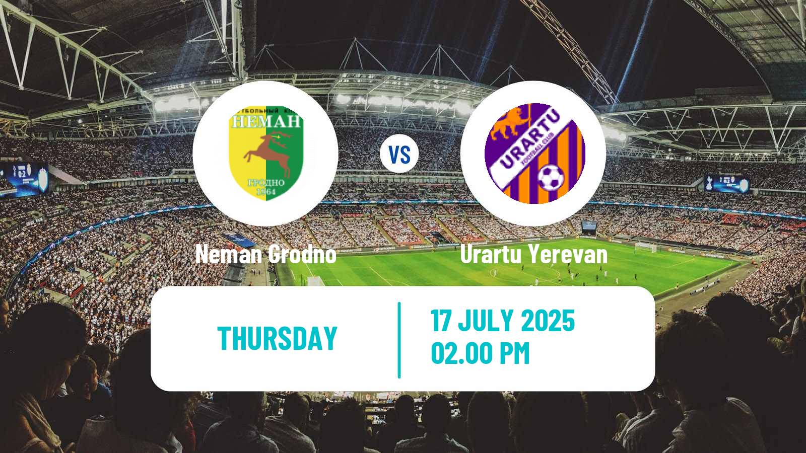 Soccer UEFA Europa Conference League Neman Grodno - Urartu Yerevan