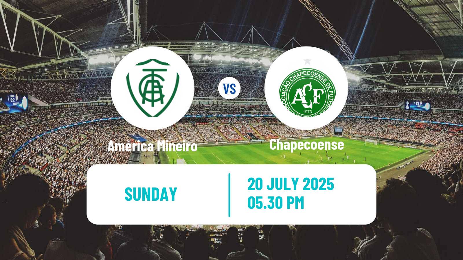 Soccer Brazilian Serie B América Mineiro - Chapecoense