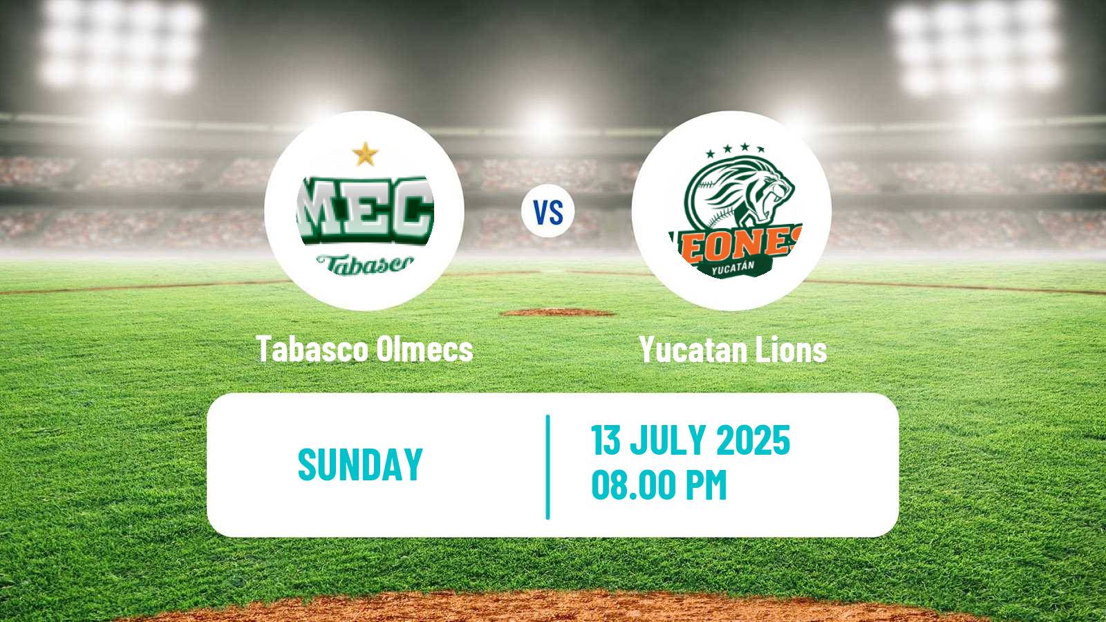 Baseball LMB Tabasco Olmecs - Yucatan Lions