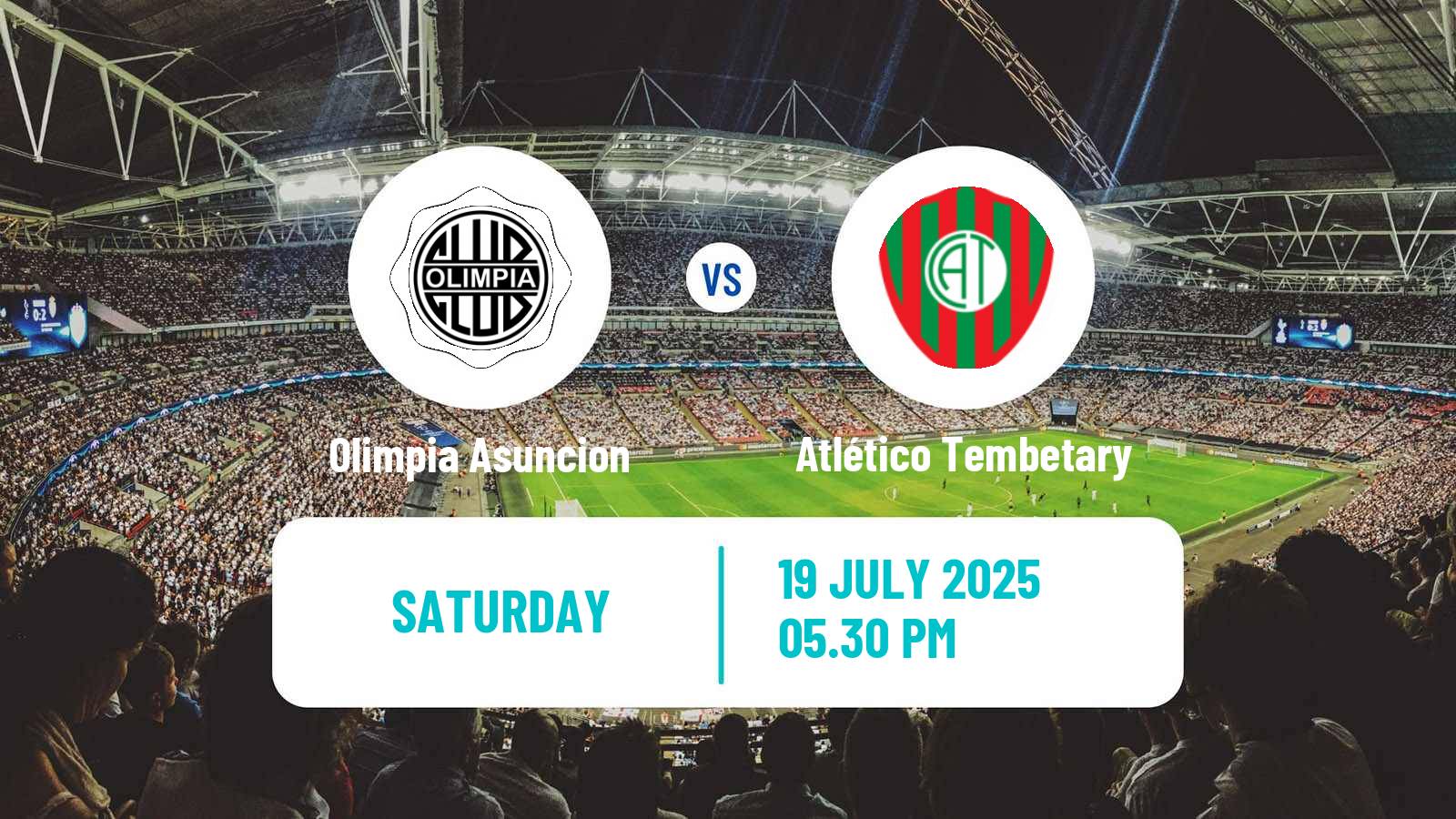 Soccer Paraguayan Primera Division Olimpia Asuncion - Atlético Tembetary