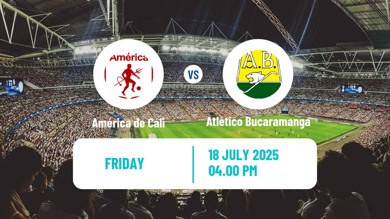 Soccer Colombian Primera A América de Cali - Atlético Bucaramanga