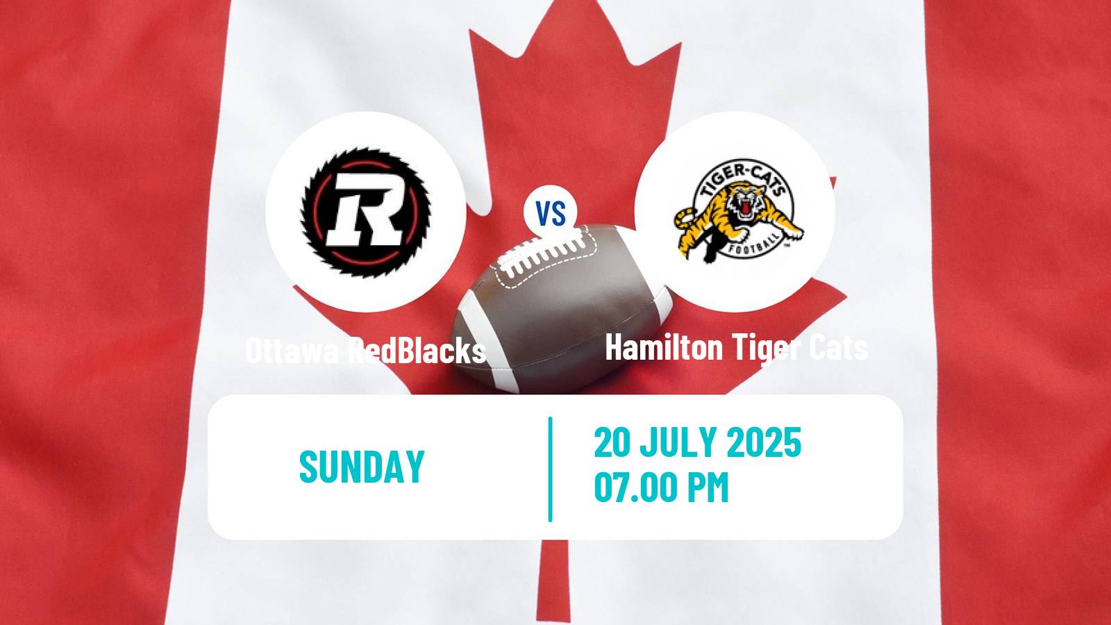 Canadian football CFL Ottawa RedBlacks - Hamilton Tiger Cats