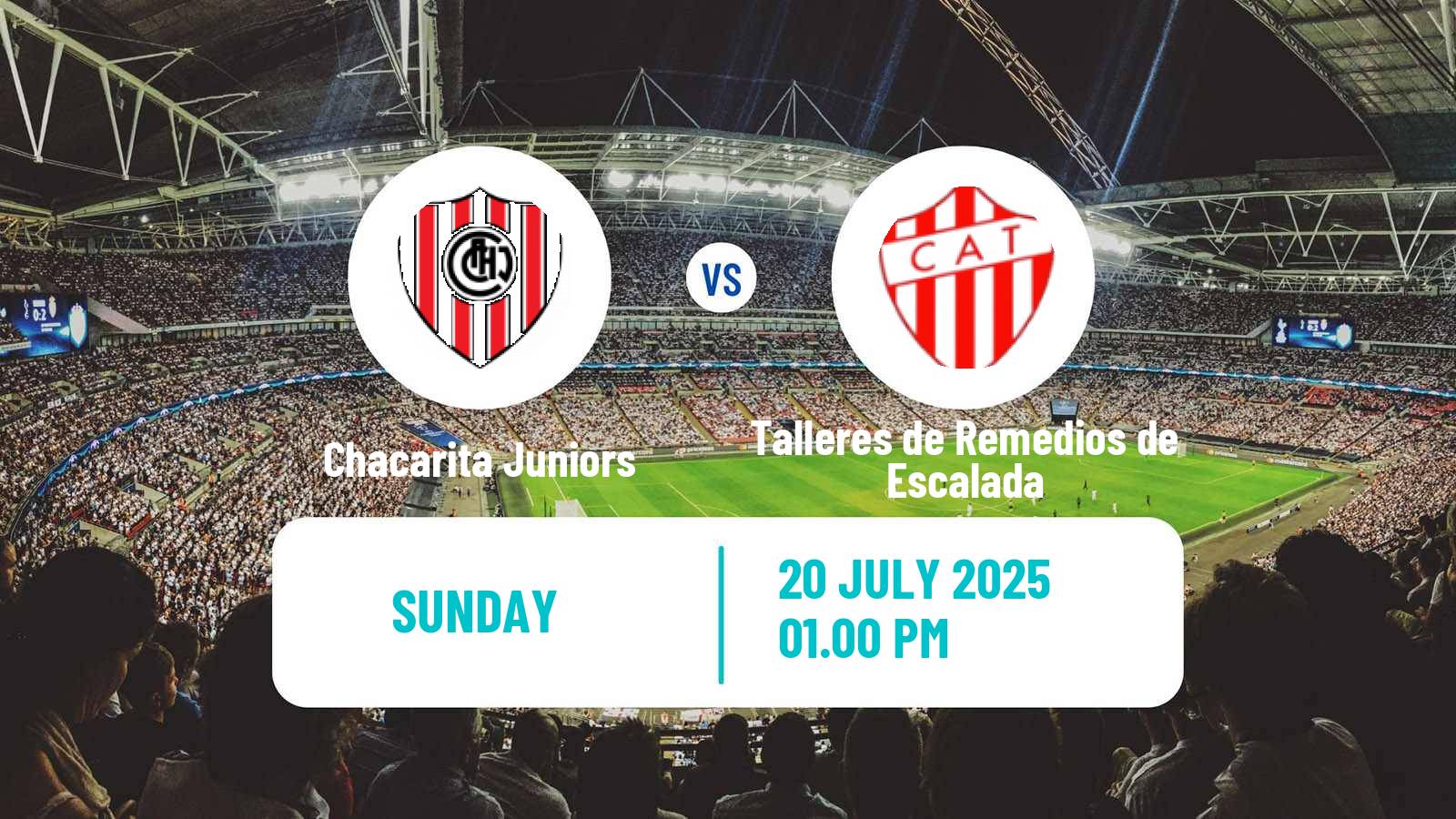 Soccer Argentinian Primera Nacional Chacarita Juniors - Talleres de Remedios de Escalada
