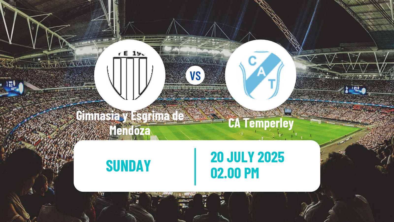 Soccer Argentinian Primera Nacional Gimnasia y Esgrima de Mendoza - Temperley
