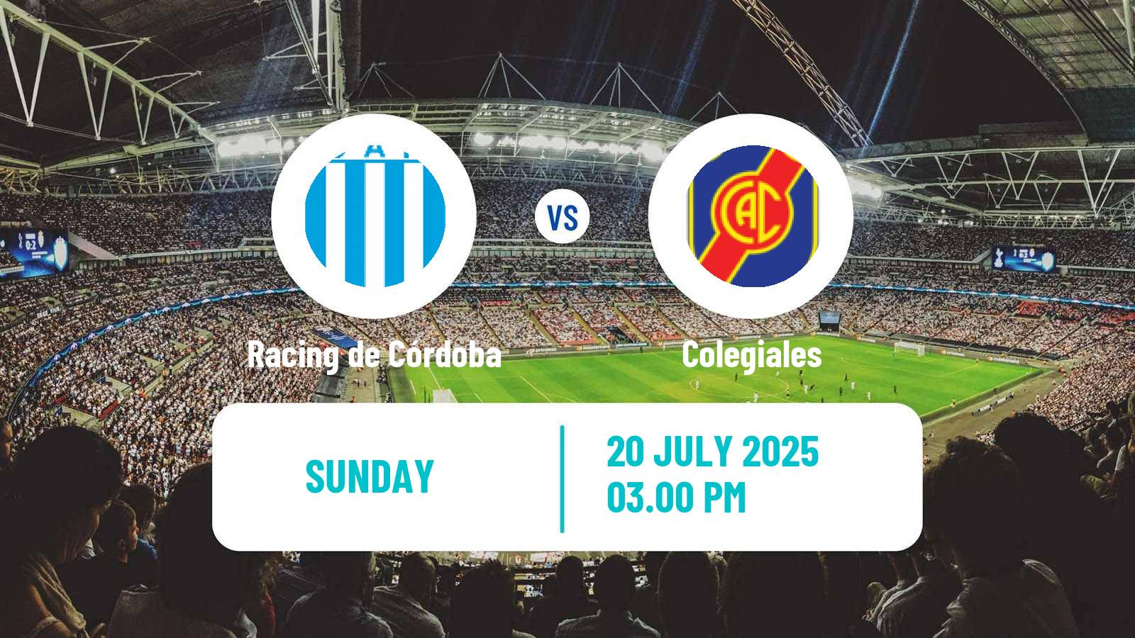 Soccer Argentinian Primera Nacional Racing de Córdoba - Colegiales