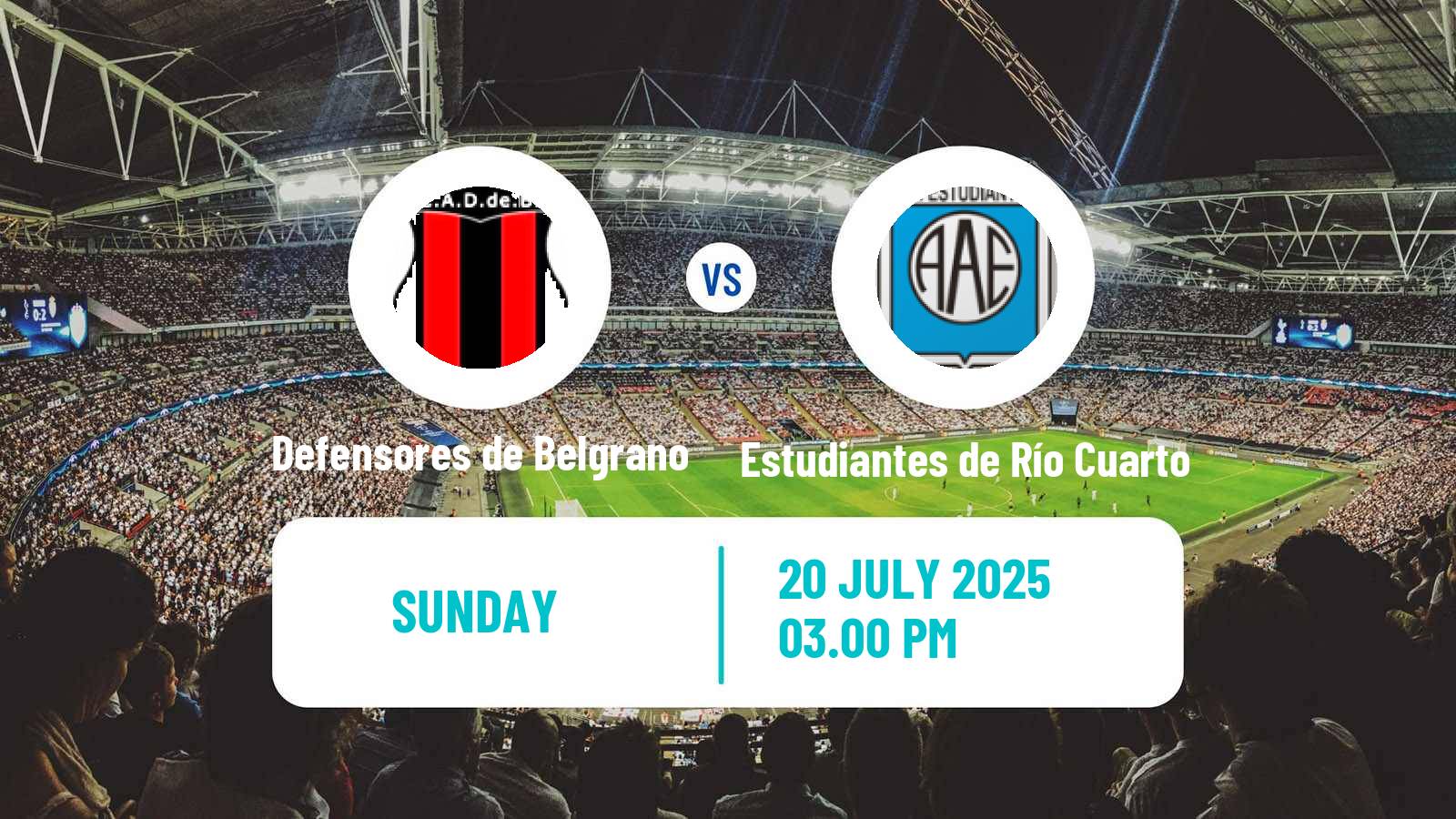 Soccer Argentinian Primera Nacional Defensores de Belgrano - Estudiantes de Río Cuarto