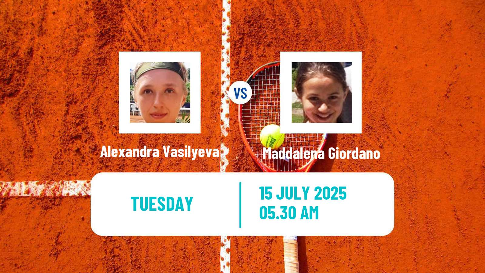 Tennis ITF W15 Krsko Women Alexandra Vasilyeva - Maddalena Giordano
