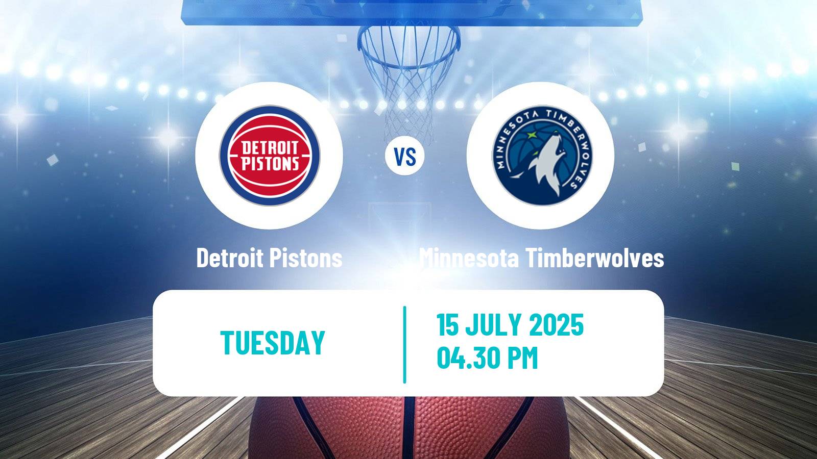 Basketball NBA Las Vegas Summer League Detroit Pistons - Minnesota Timberwolves