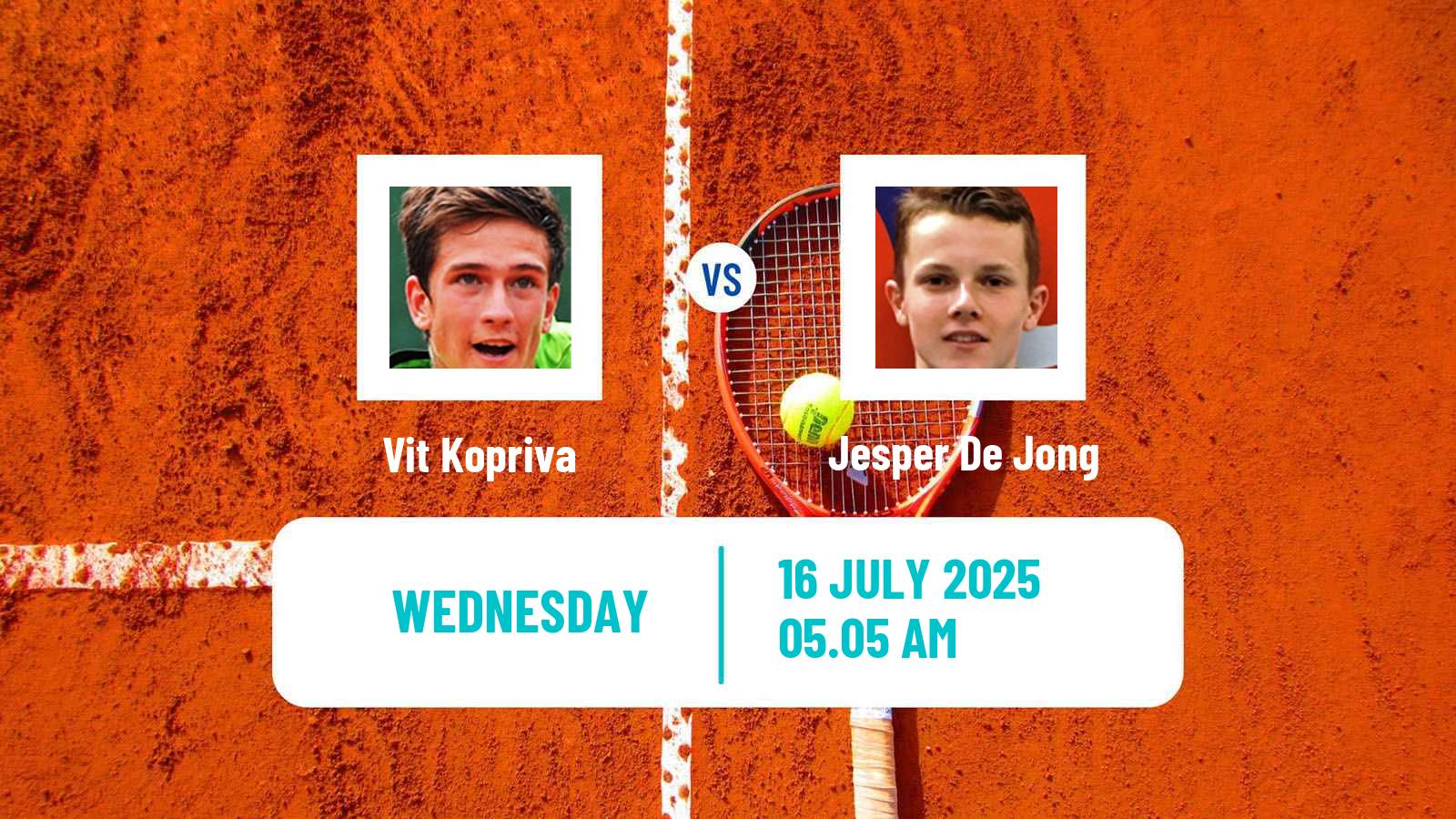 Tennis ATP Bastad Vit Kopriva - Jesper De Jong