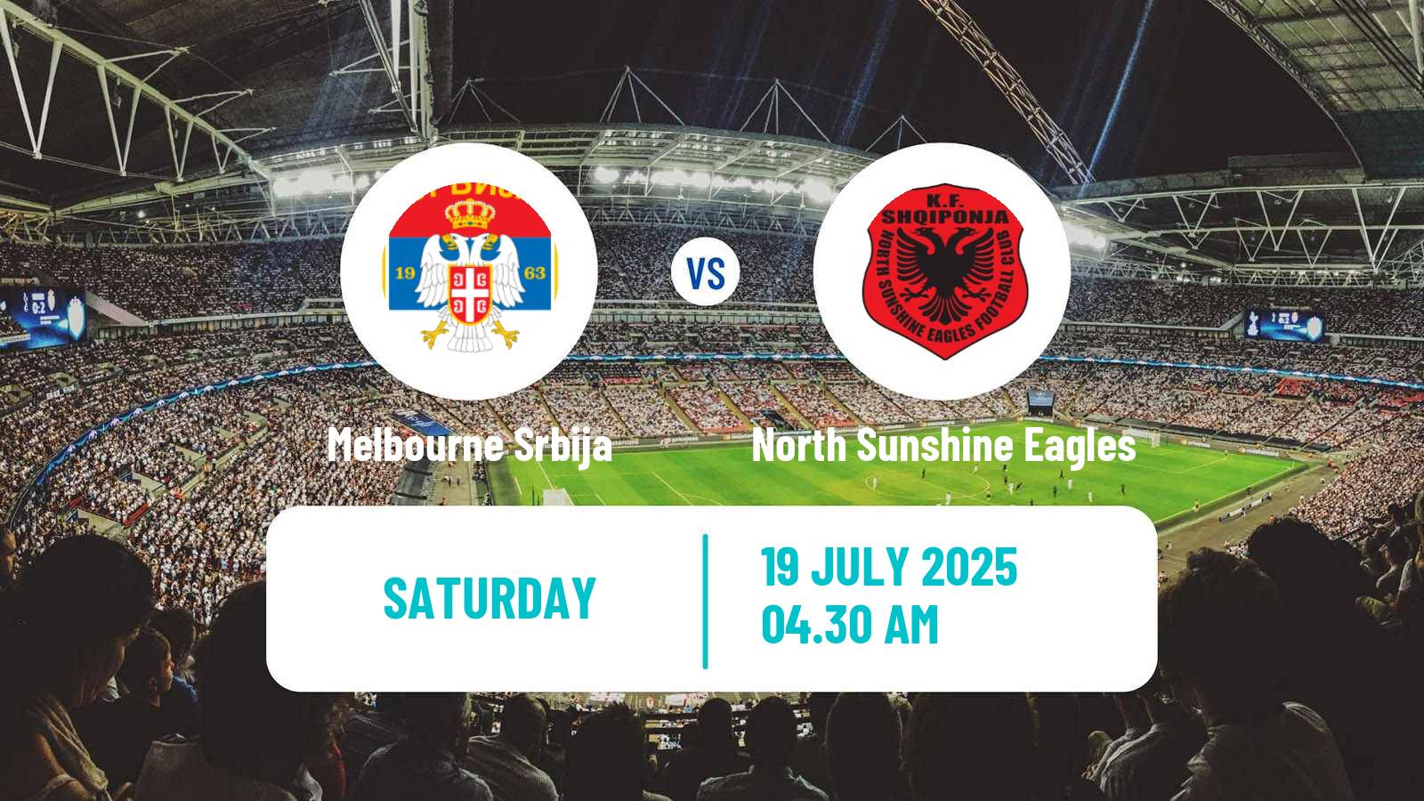 Soccer Australian Victoria Premier League Melbourne Srbija - North Sunshine Eagles