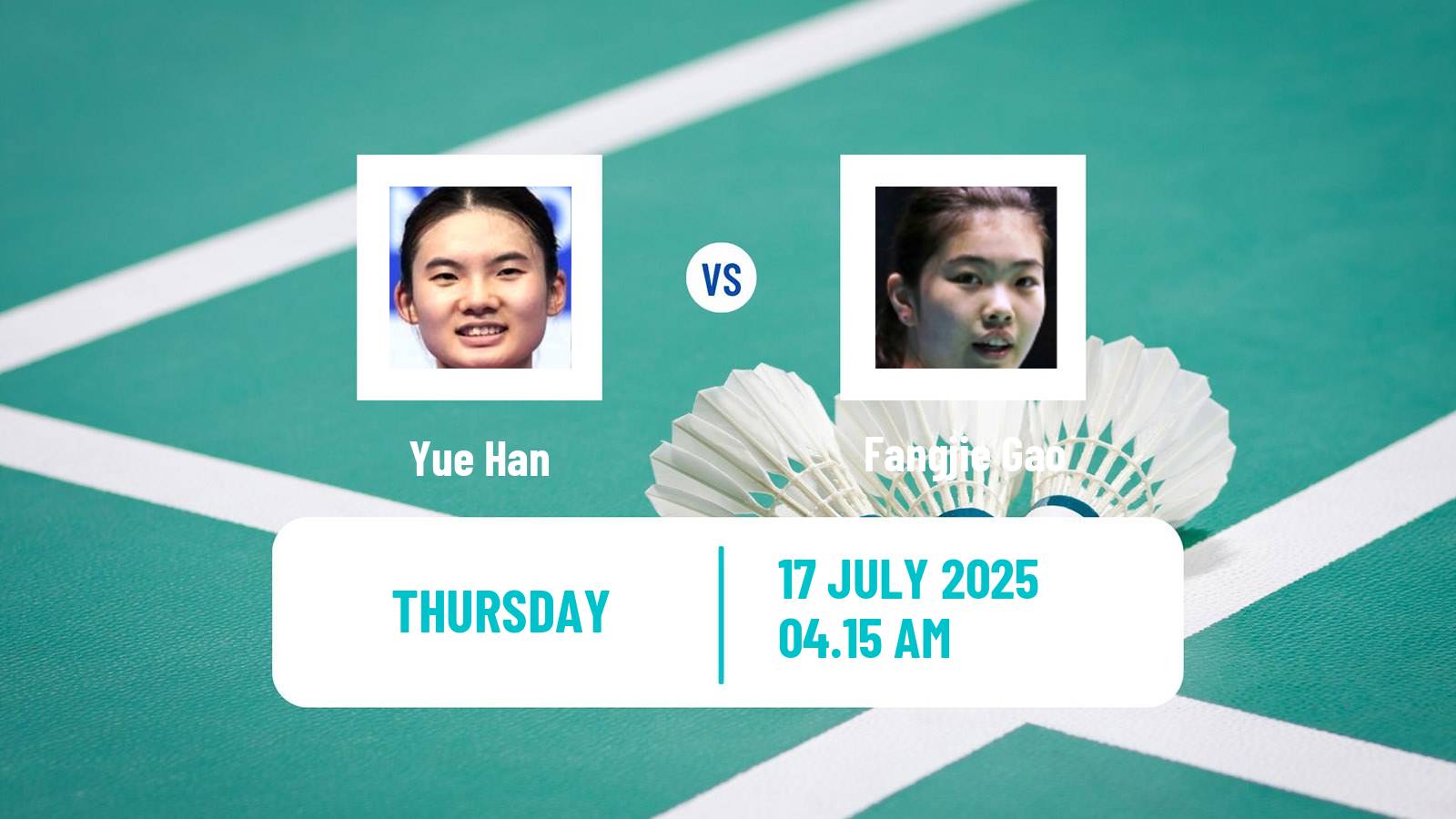 Badminton BWF World Tour Japan Open Women Yue Han - Fangjie Gao
