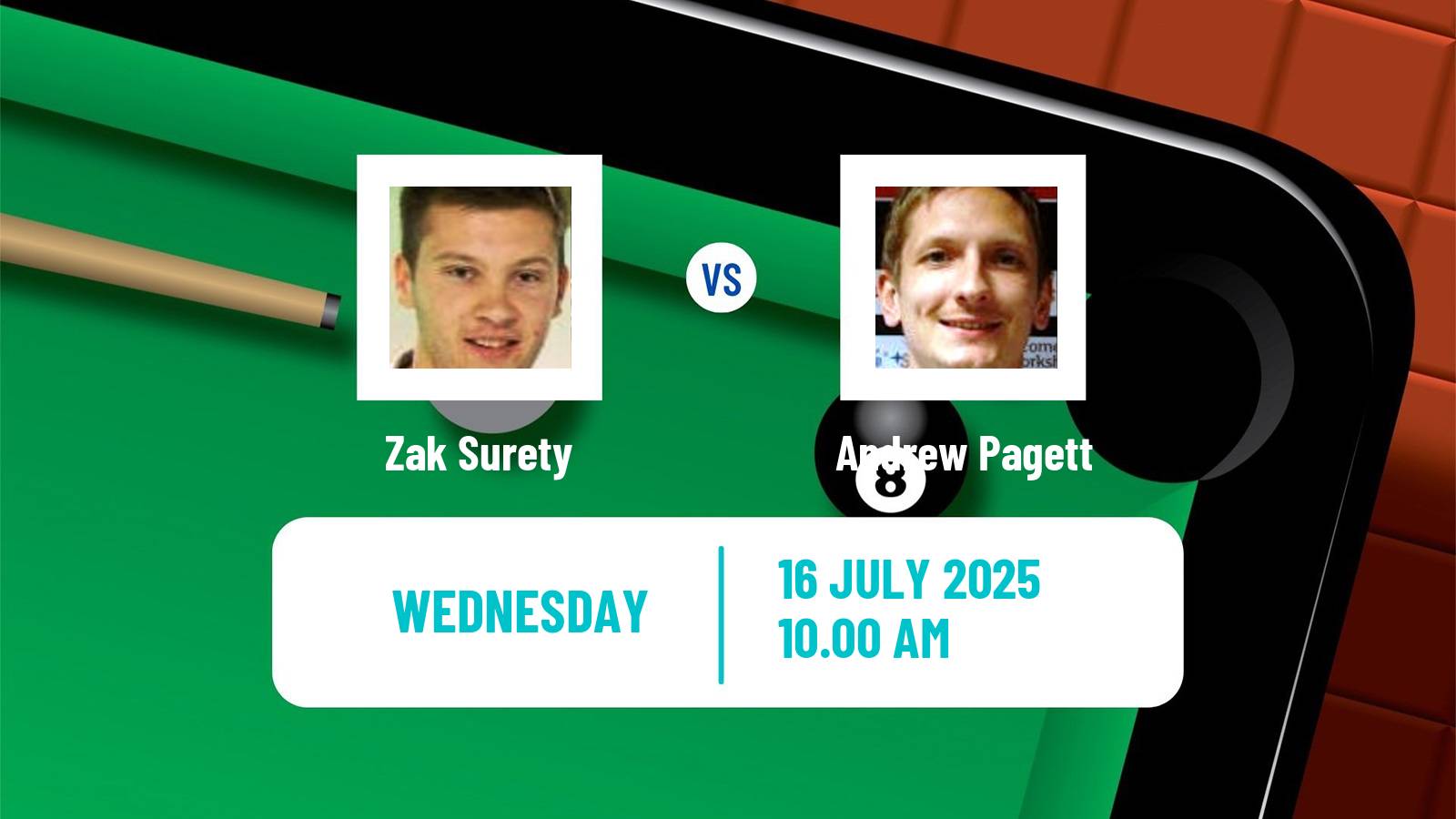 Snooker Championship League Zak Surety - Andrew Pagett