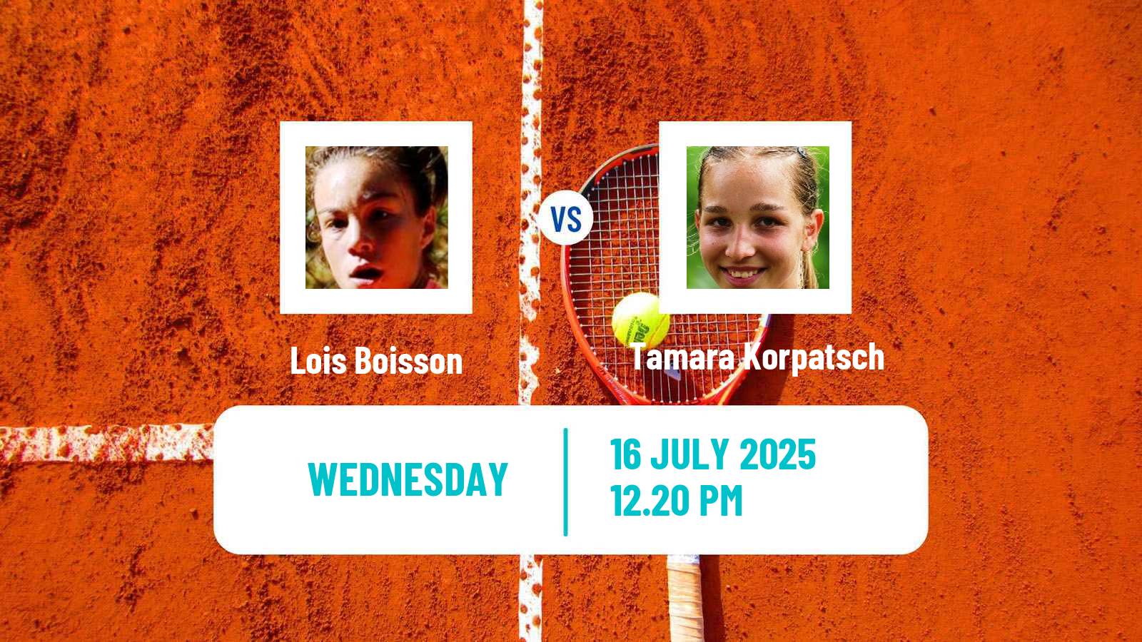 Tennis WTA Hamburg Lois Boisson - Tamara Korpatsch
