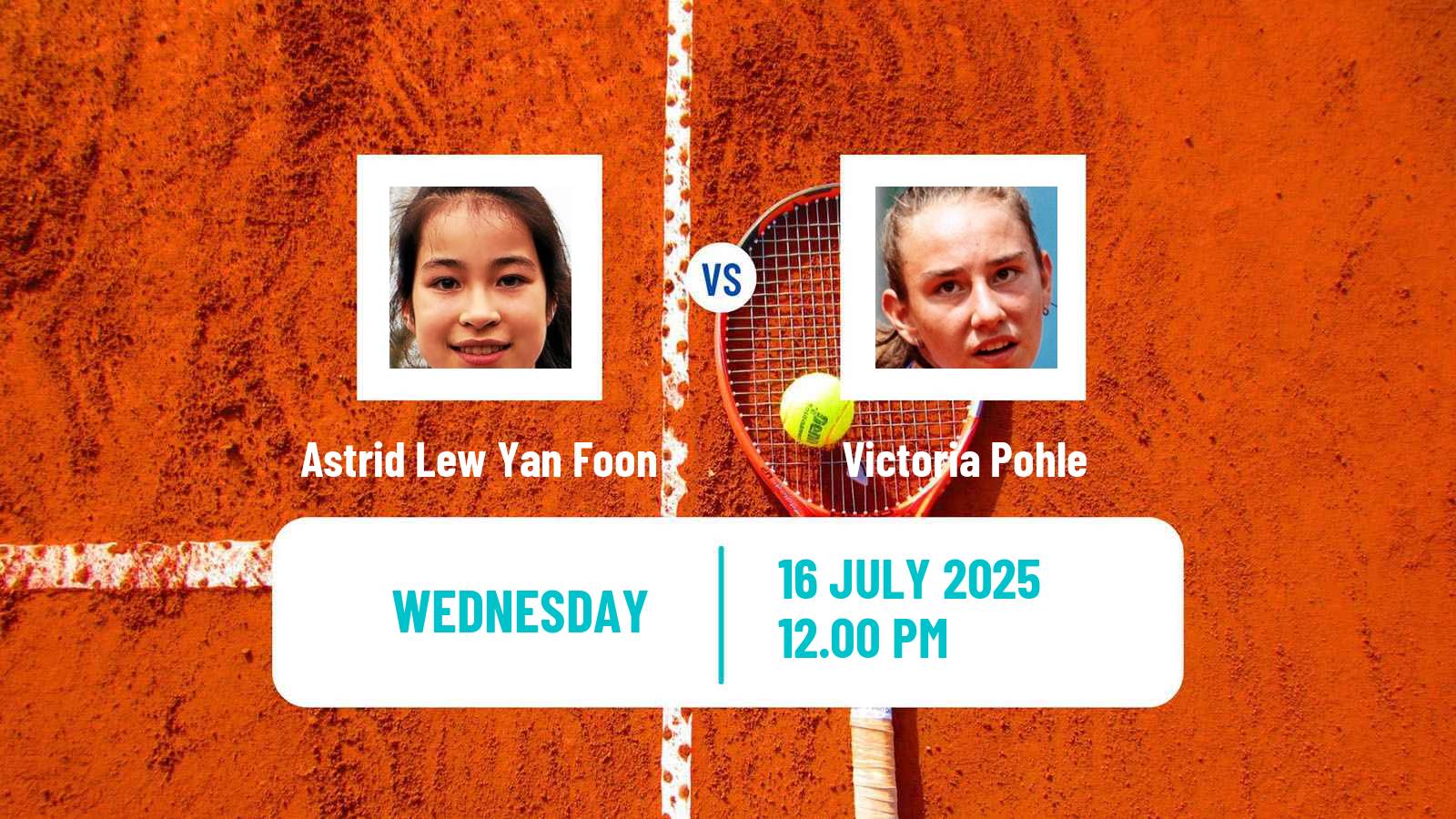 Tennis ITF W35 Darmstadt Women Astrid Lew Yan Foon - Victoria Pohle