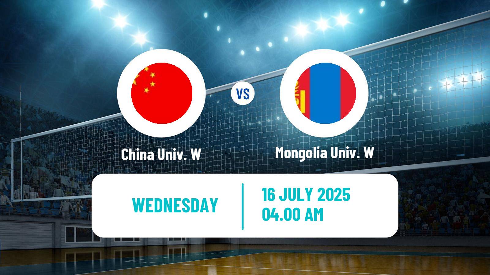 Volleyball Universiade Volleyball Women China Univ. W - Mongolia Univ. W
