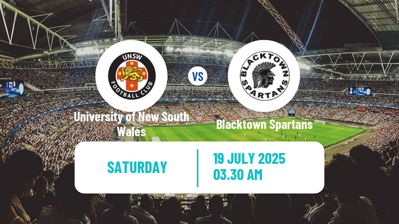 Soccer Australian NSW League One University of New South Wales - Blacktown Spartans