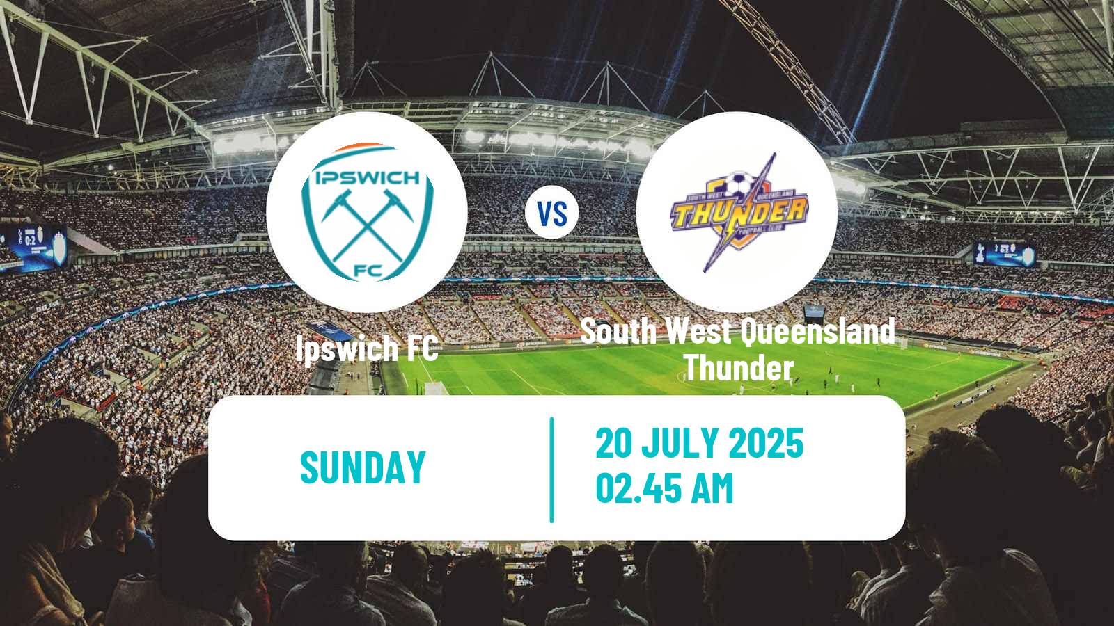 Soccer Australian Queensland Premier League Ipswich FC - South West Queensland Thunder