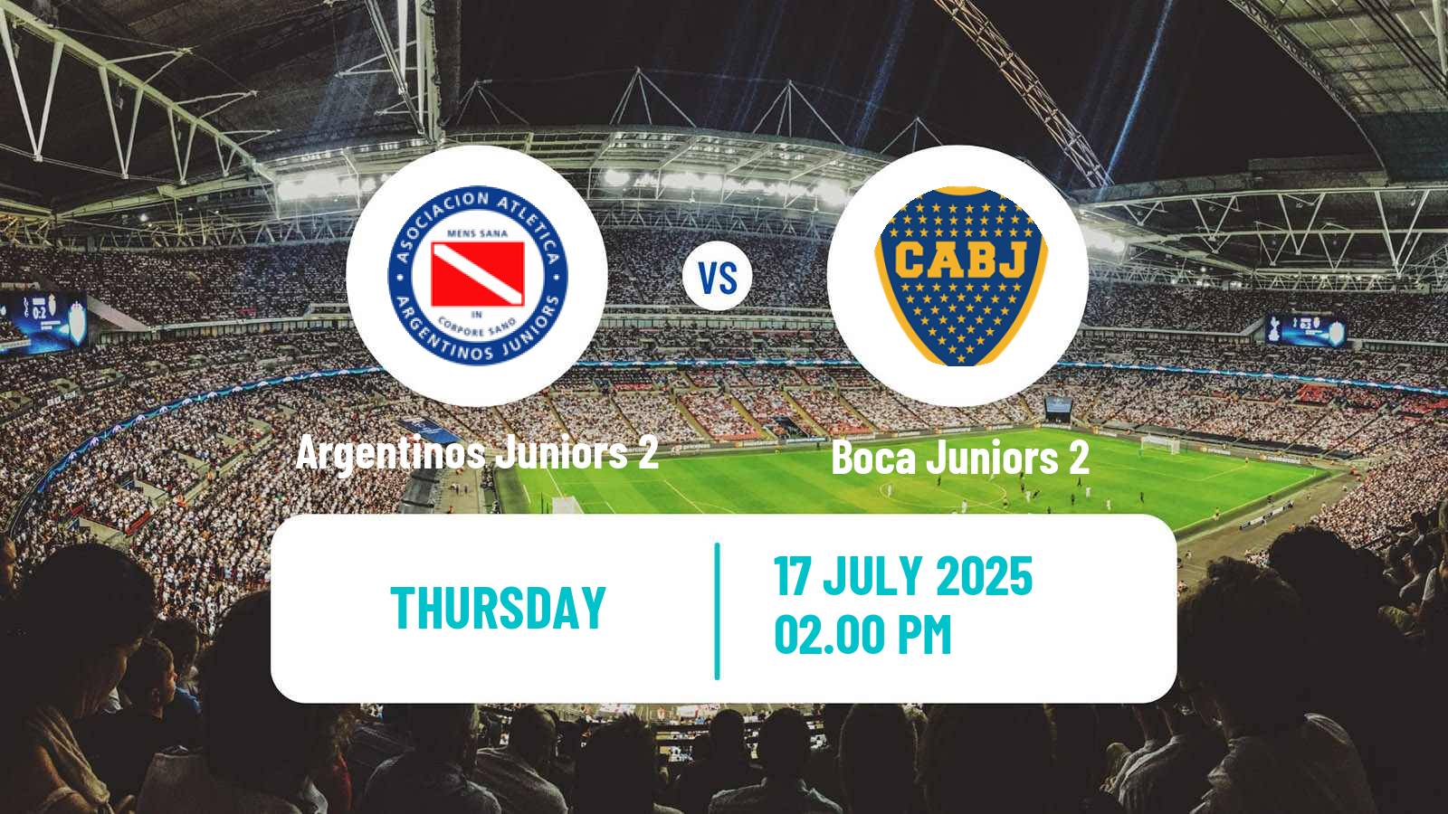 Soccer Argentinian Reserve League Argentinos Juniors 2 - Boca Juniors 2