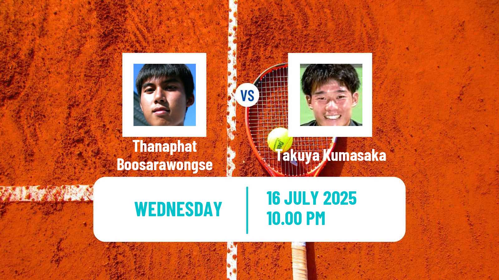 Tennis ITF M15 Nakhon Pathom Men Thanaphat Boosarawongse - Takuya Kumasaka
