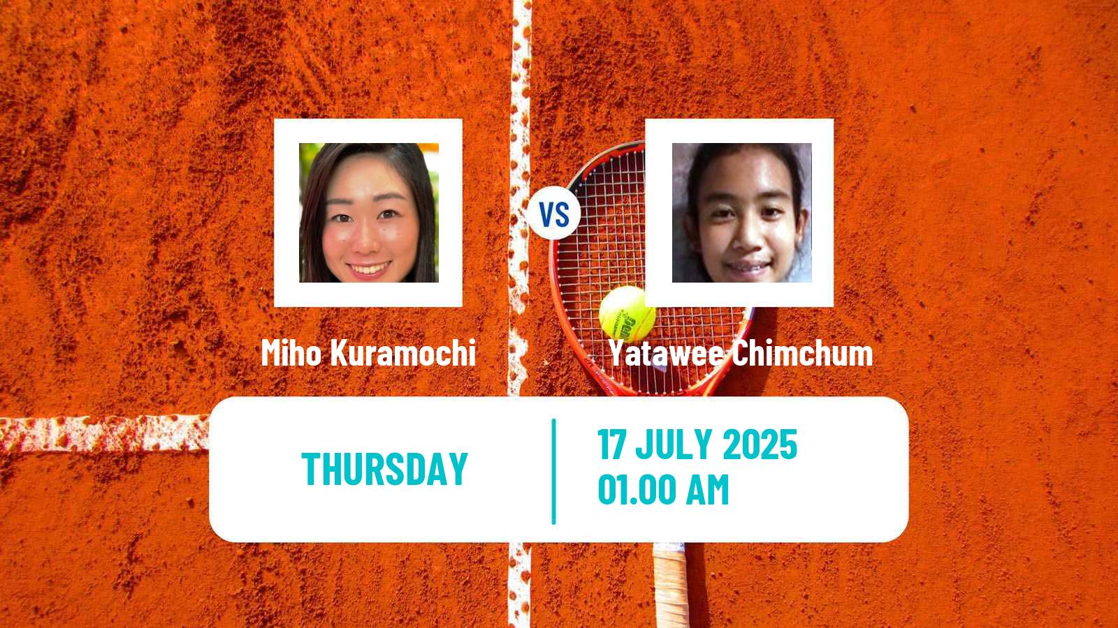 Tennis ITF W15 Nakhon Pathom Women Miho Kuramochi - Yatawee Chimchum