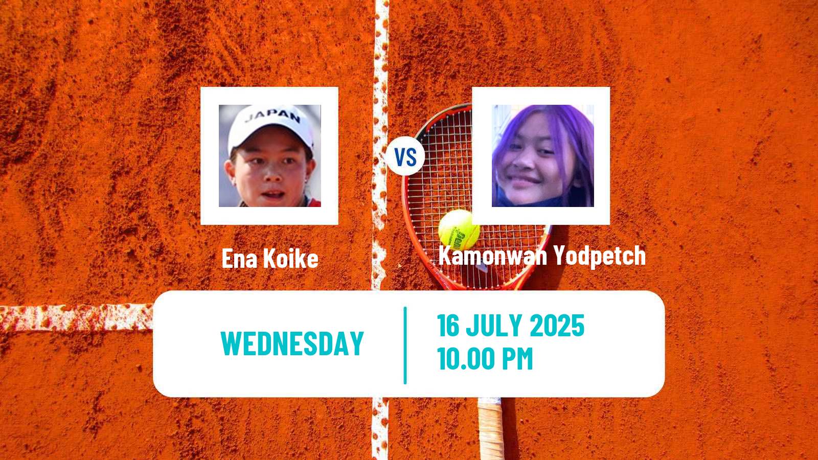 Tennis ITF W15 Nakhon Pathom Women Ena Koike - Kamonwan Yodpetch