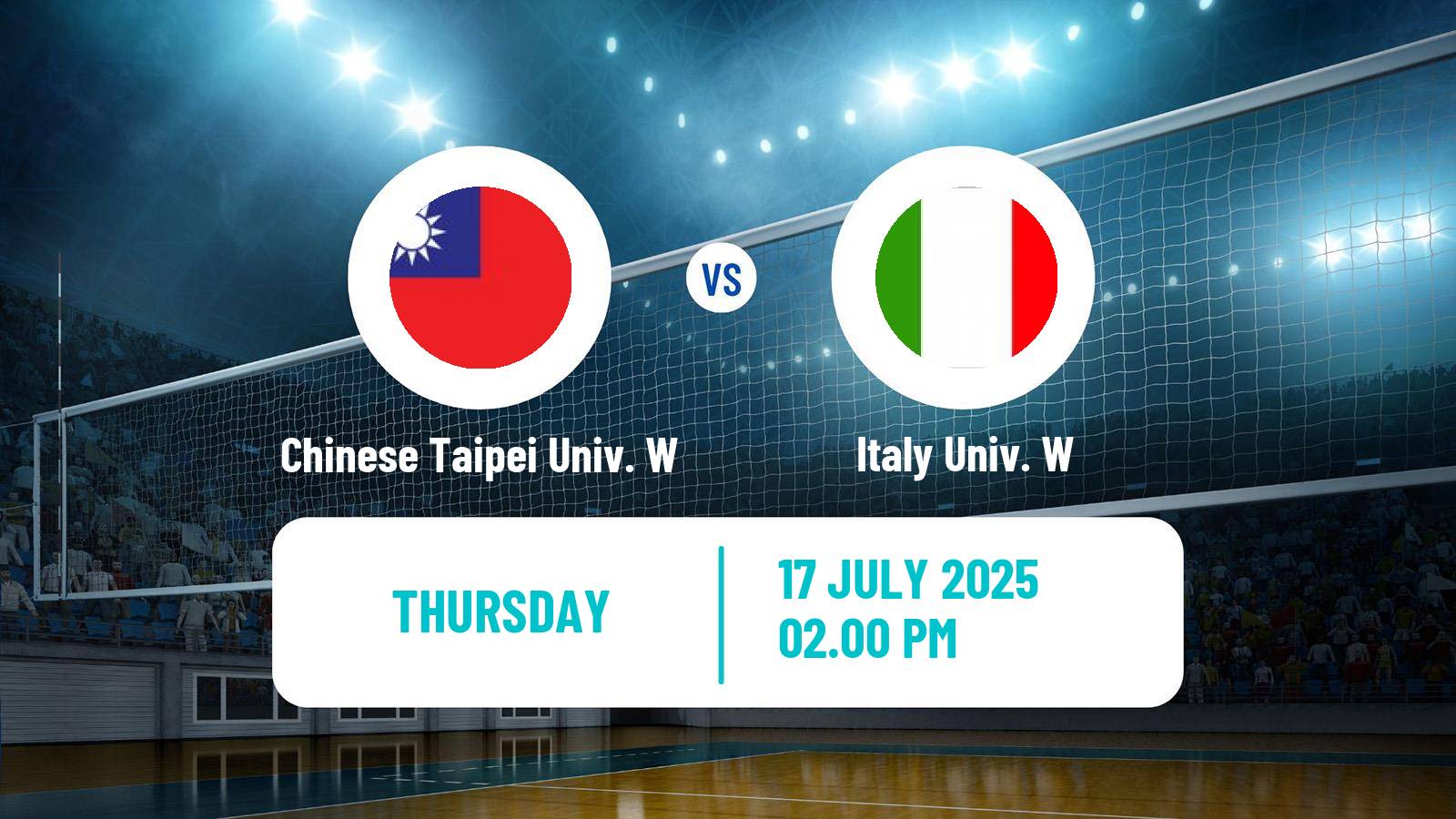 Volleyball Universiade Volleyball Women Chinese Taipei Univ. W - Italy Univ. W