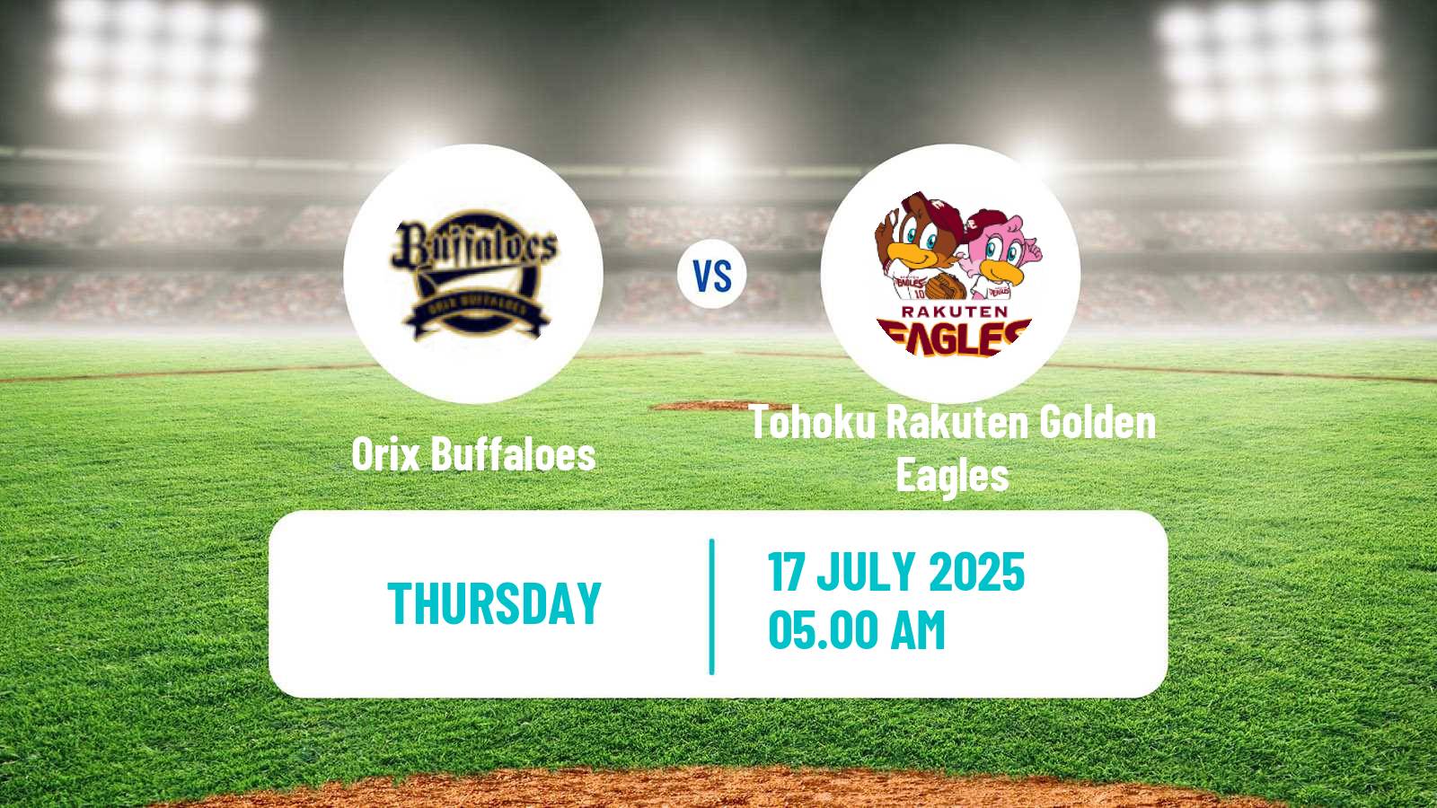 Baseball NPB Orix Buffaloes - Tohoku Rakuten Golden Eagles