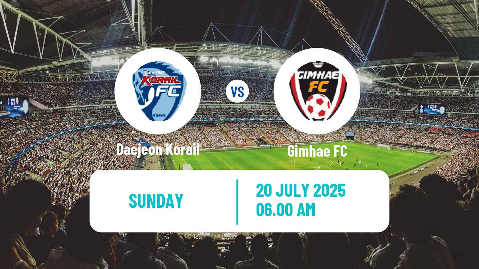 Soccer South Korean K3 League Daejeon Korail - Gimhae