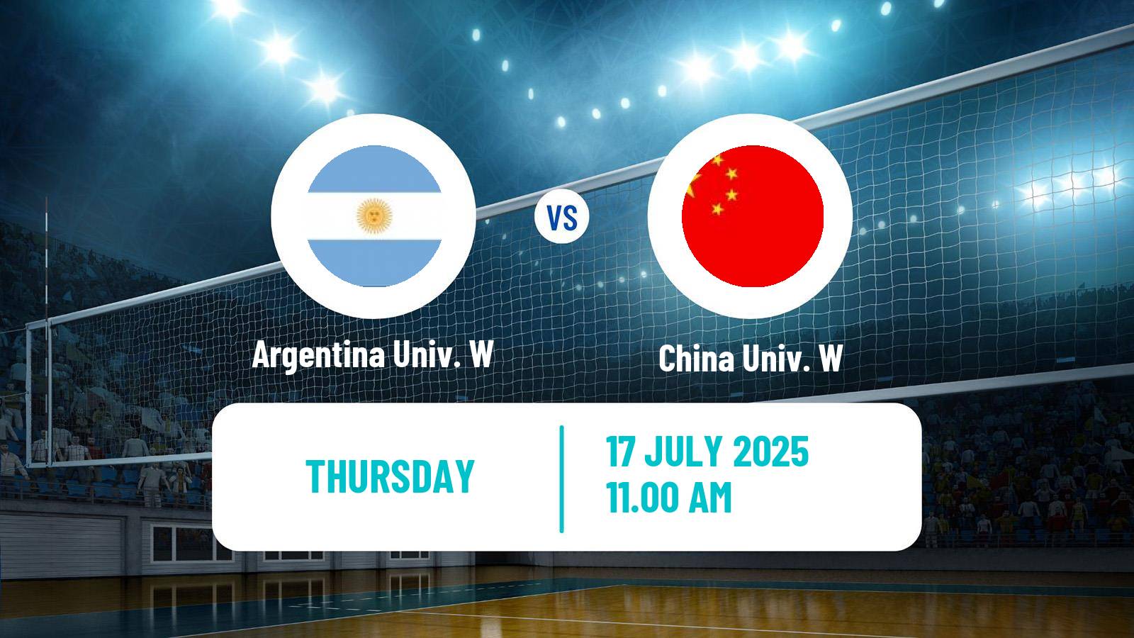 Volleyball Universiade Volleyball Women Argentina Univ. W - China Univ. W