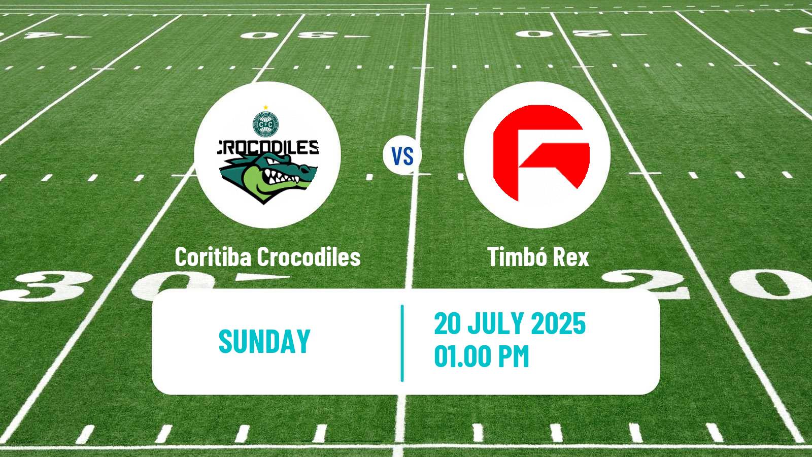 American football Brazilian BFA Coritiba Crocodiles - Timbó Rex