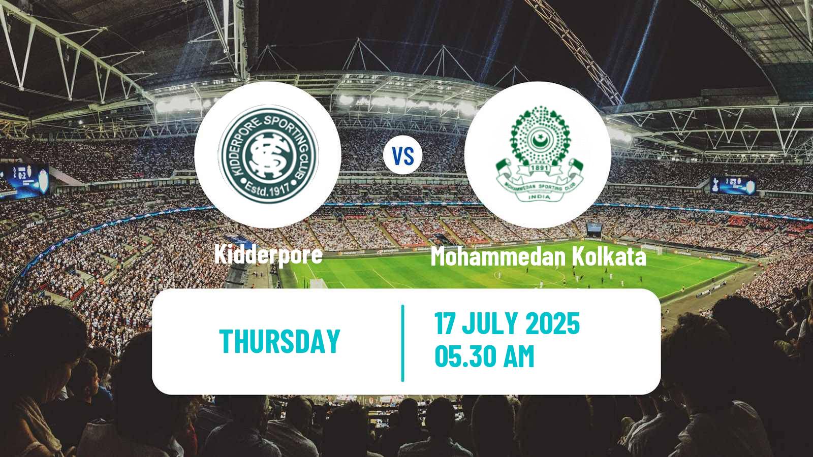 Soccer Calcutta Premier Division Kidderpore - Mohammedan Kolkata