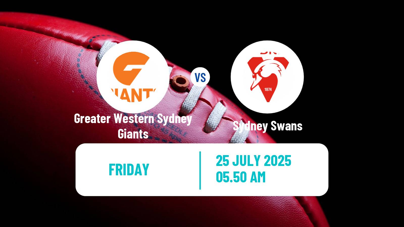 Aussie rules AFL Greater Western Sydney Giants - Sydney Swans