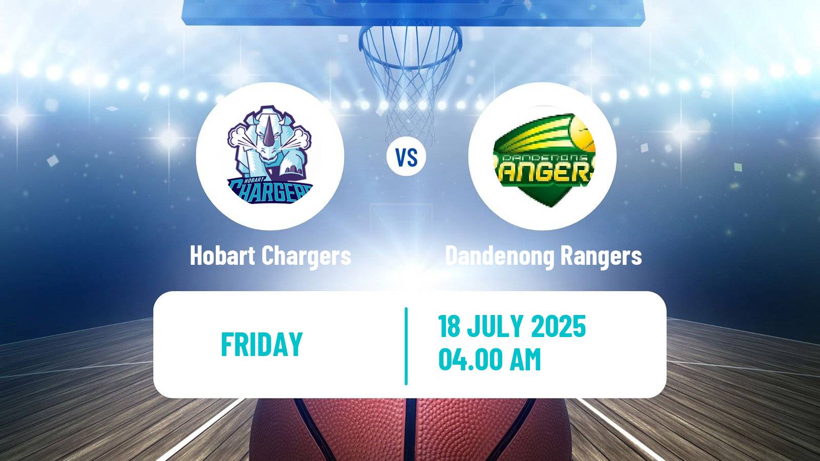 Basketball Australian NBL1 South Women Hobart Chargers - Dandenong Rangers
