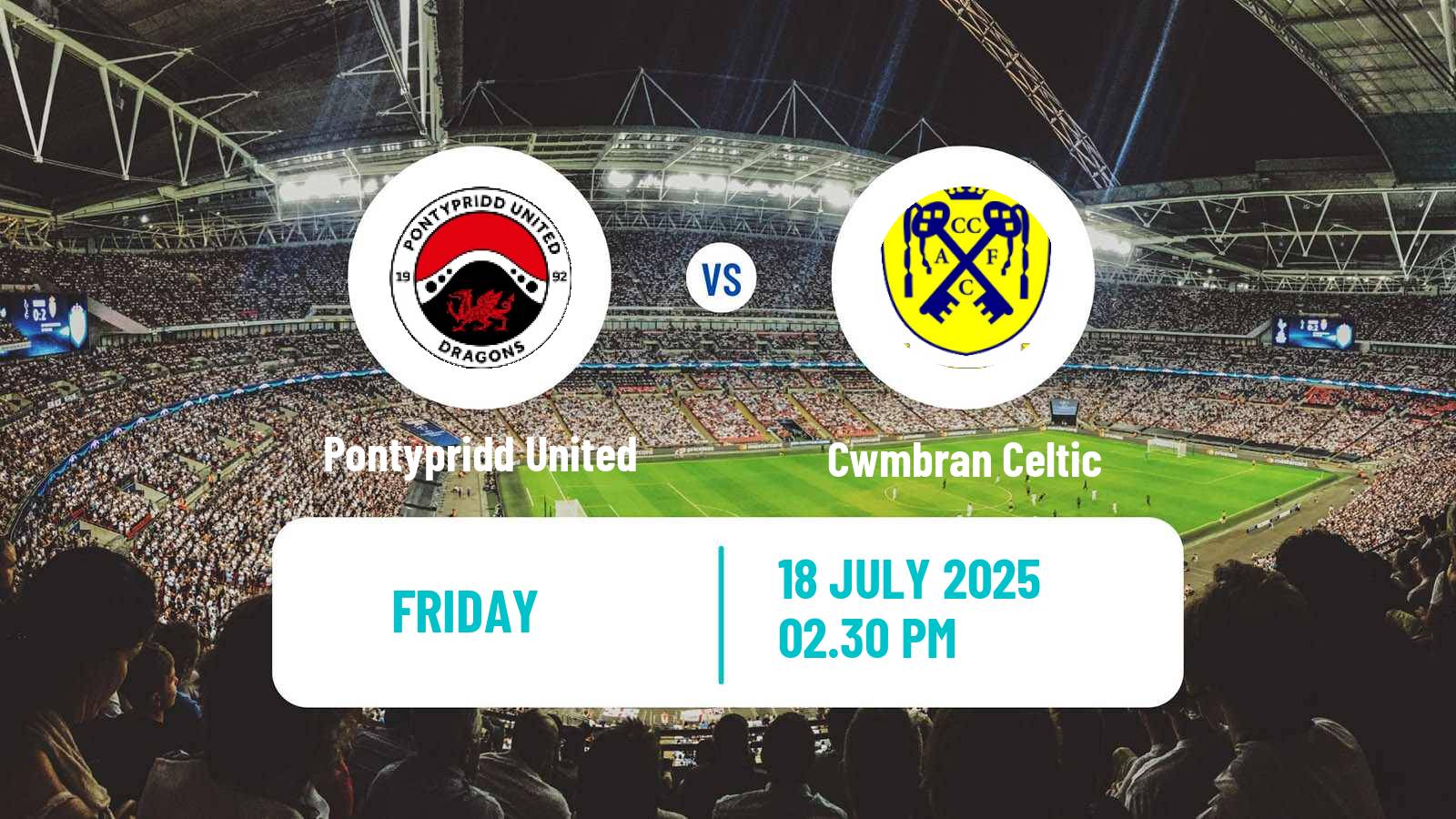Soccer Welsh League Cup Pontypridd United - Cwmbran Celtic