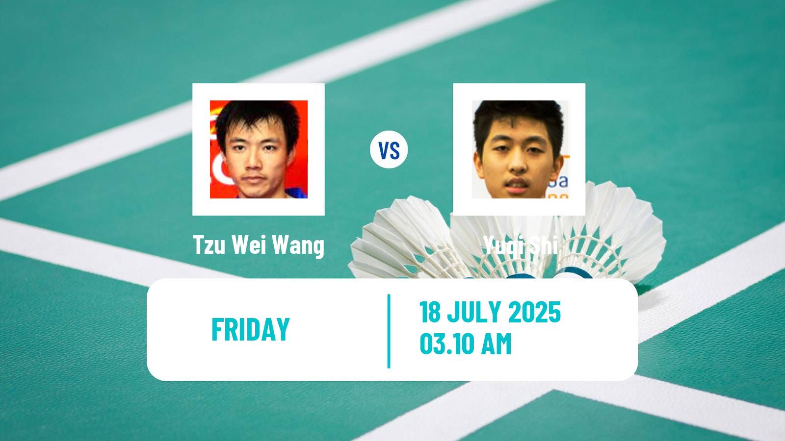 Badminton BWF World Tour Japan Open Men Tzu Wei Wang - Yuqi Shi
