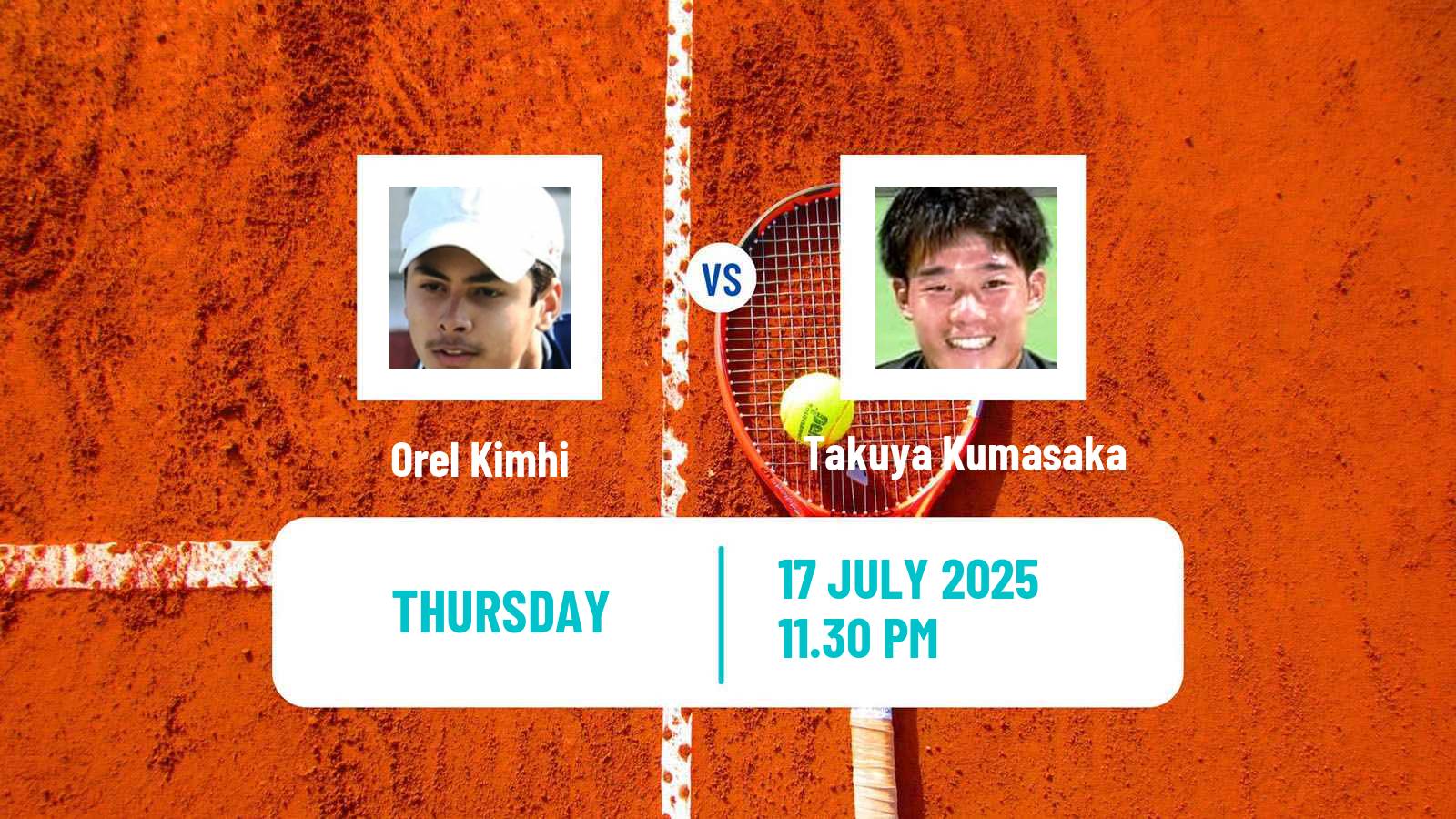 Tennis ITF M15 Nakhon Pathom Men Orel Kimhi - Takuya Kumasaka